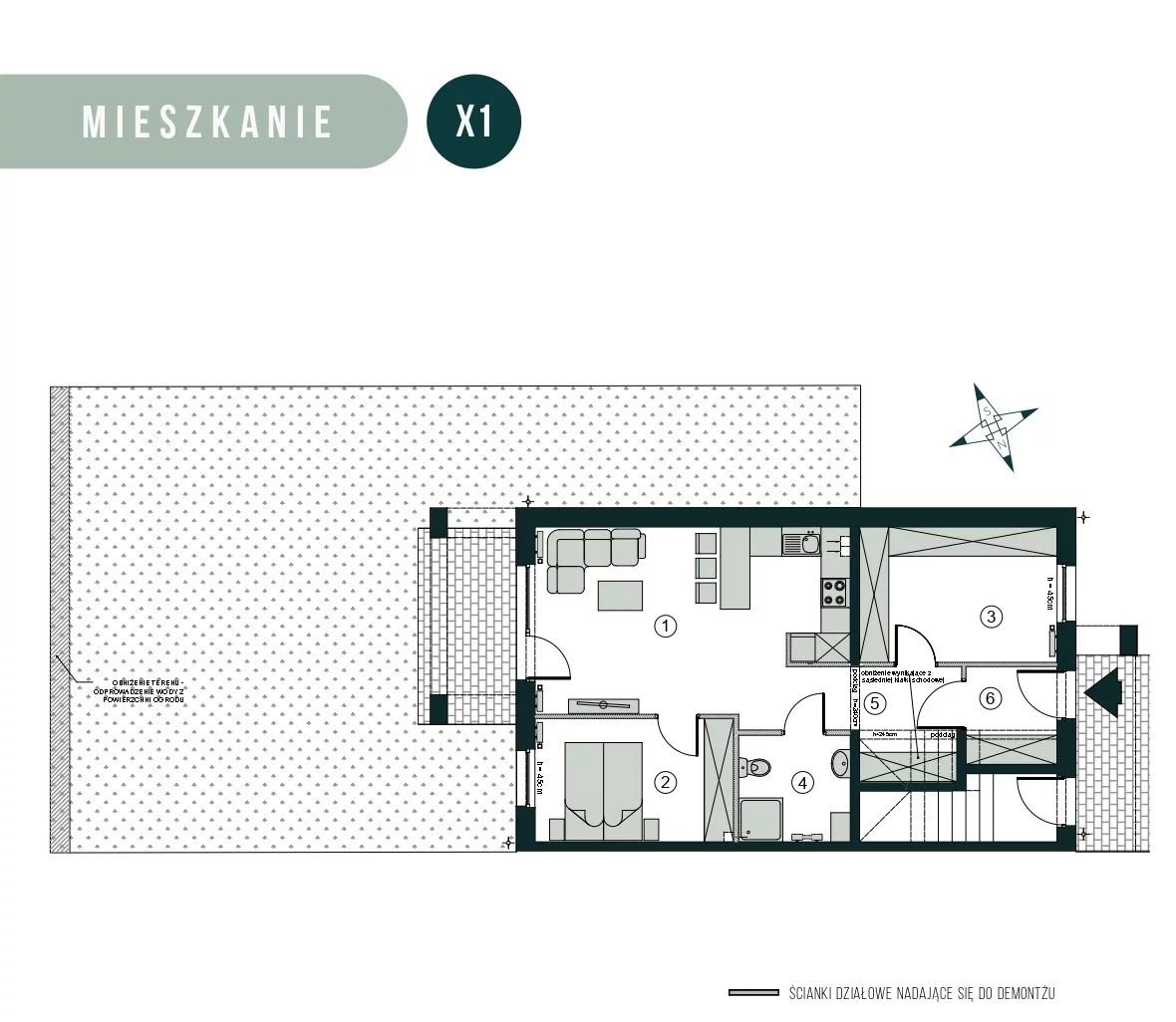 Mieszkanie 60,22 m², parter, oferta nr X1, Aleja Wiśniowa Pogórze, Pogórze, ul. Feliksa Dorsza